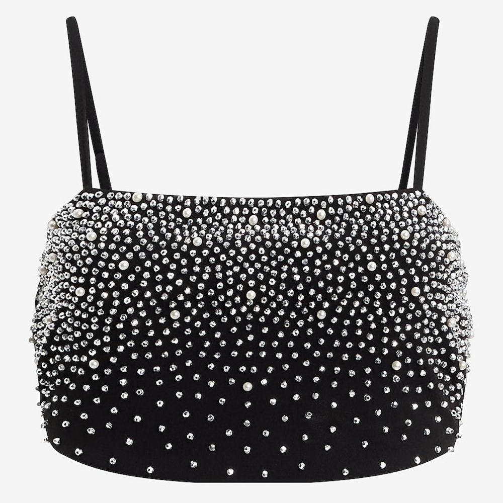 Express Embellished Cropped Cami - Picture 3 of 5